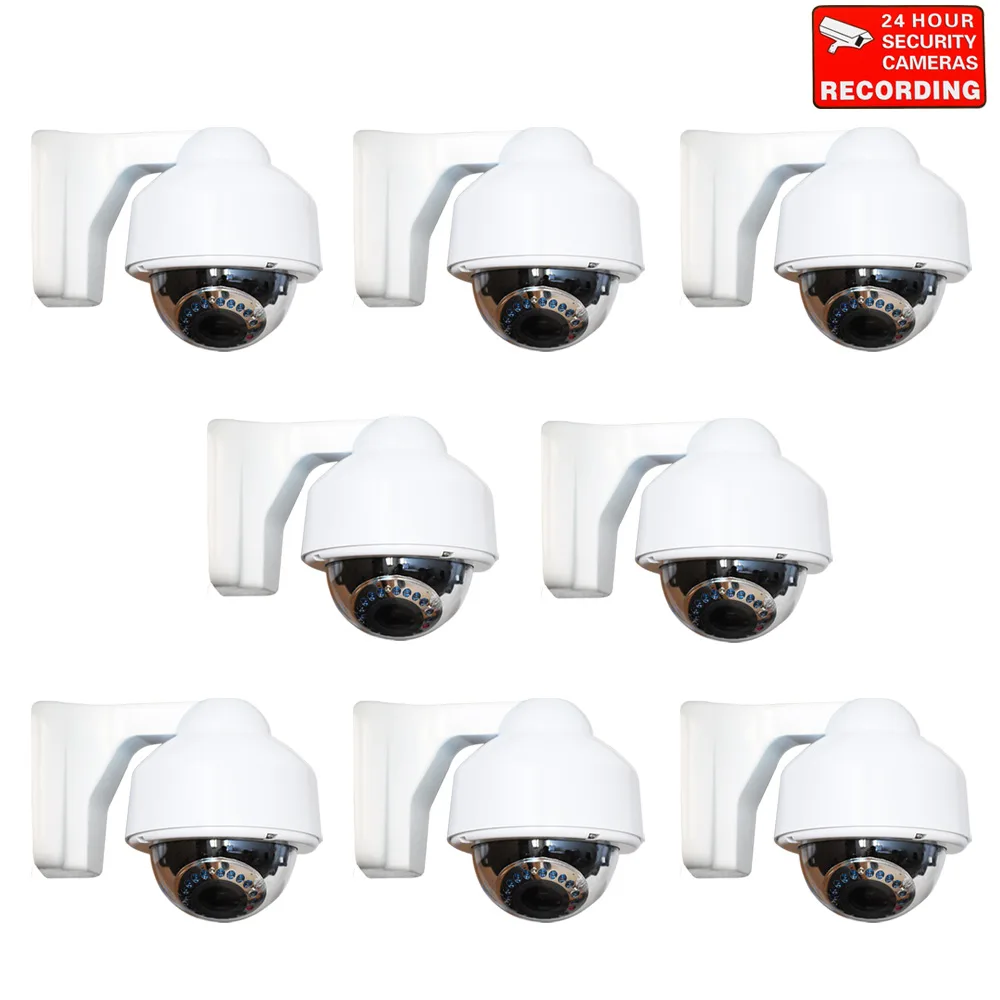 VideoSecu VideoSecu DMV23P8 8-pack dome CCTV camera 700TVL 3.5-8mm 17IR white — product photo