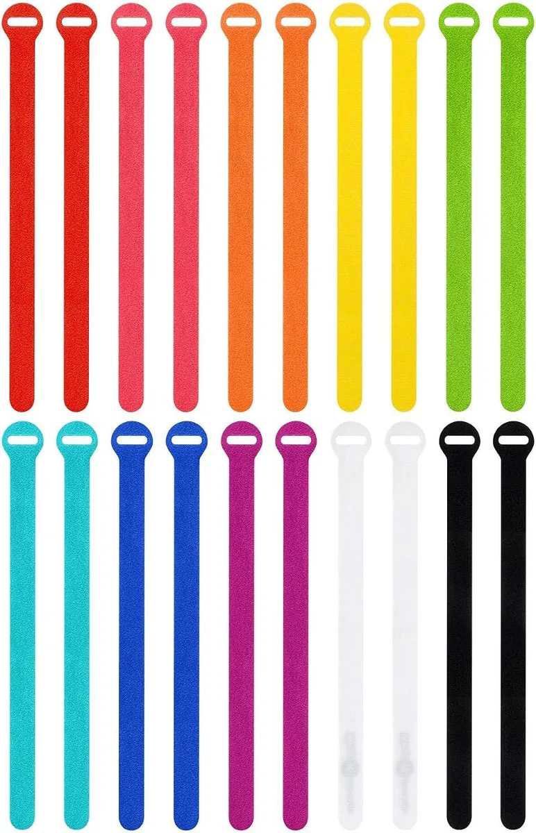 Ennovor Ennovor Self-Gripping Cable Ties Multi-Color 12 Inch 20 Pack — product photo