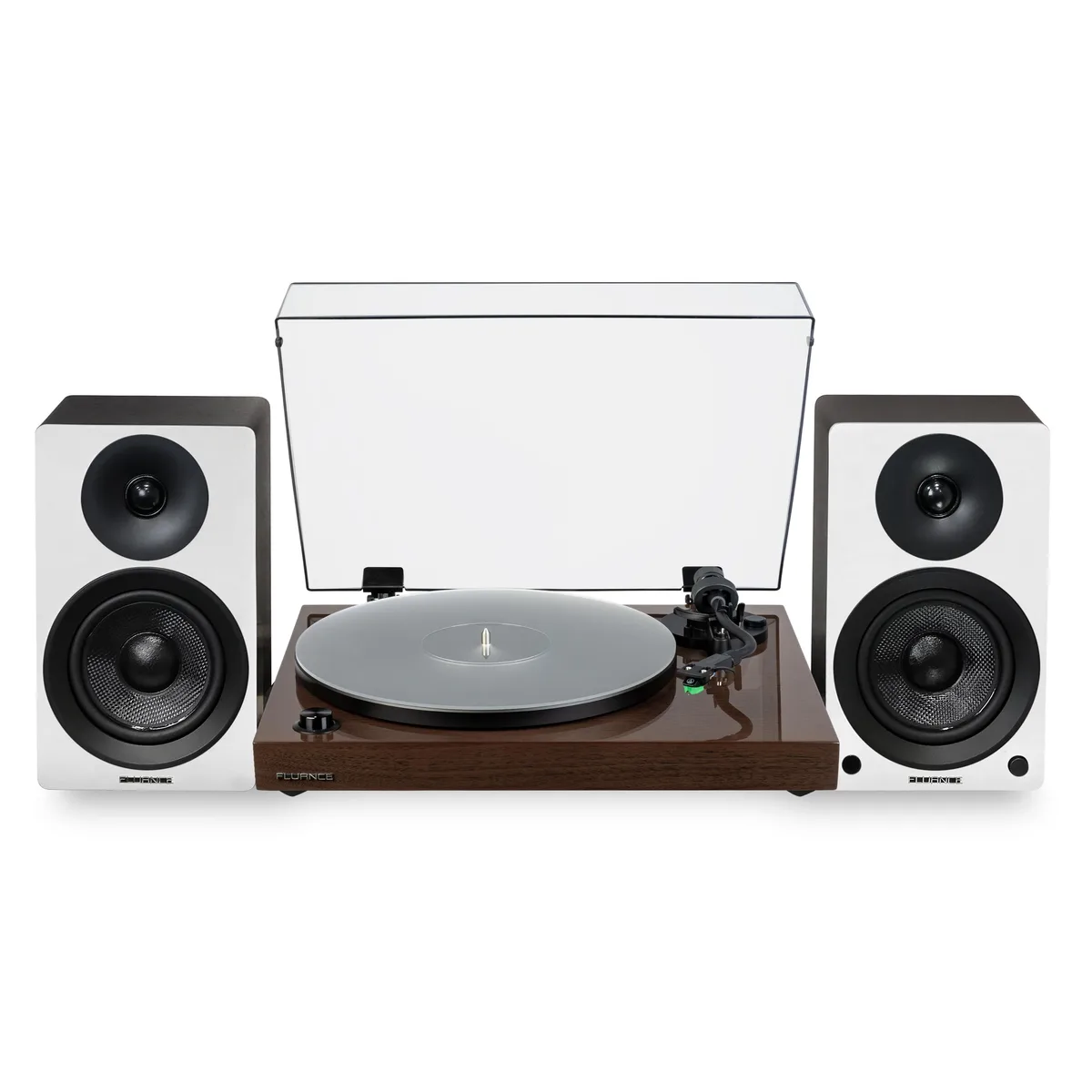 Fluance Fluance RT81+ Elite Turntable (Walnut) &amp; Ai41 Speakers (White Walnut) Bundle — product photo