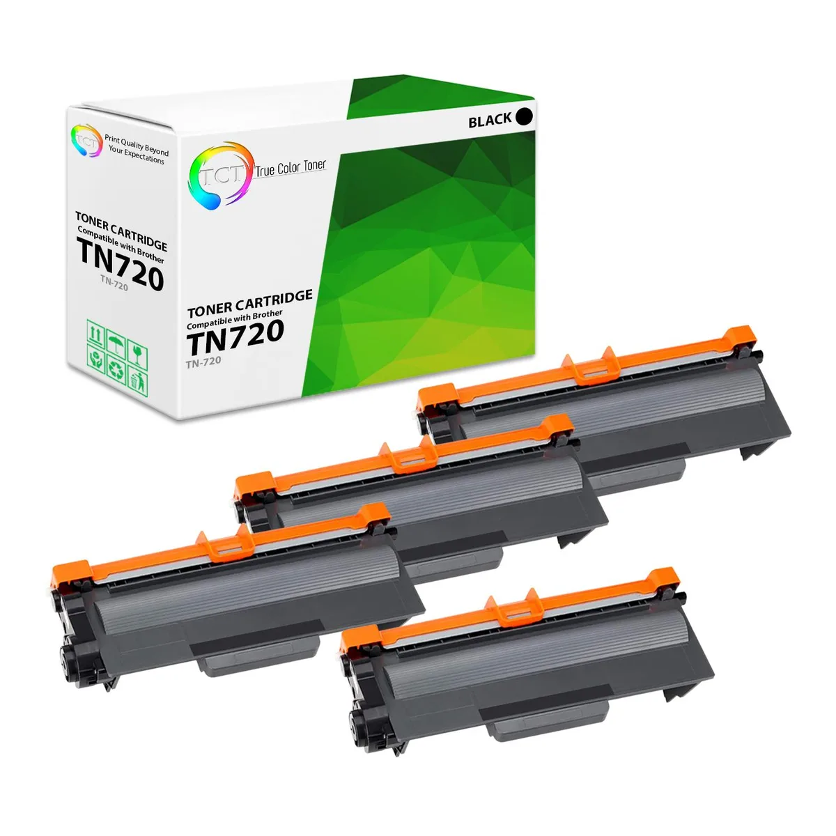 True Color Toner True Color Toner TN-720 Black Toner Cartridge 4 Pack 3000 Pages — product photo