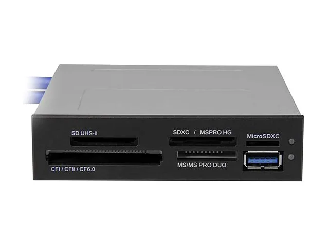 Black 3.5 inch internal card reader with five slots and front USB 3.0 port