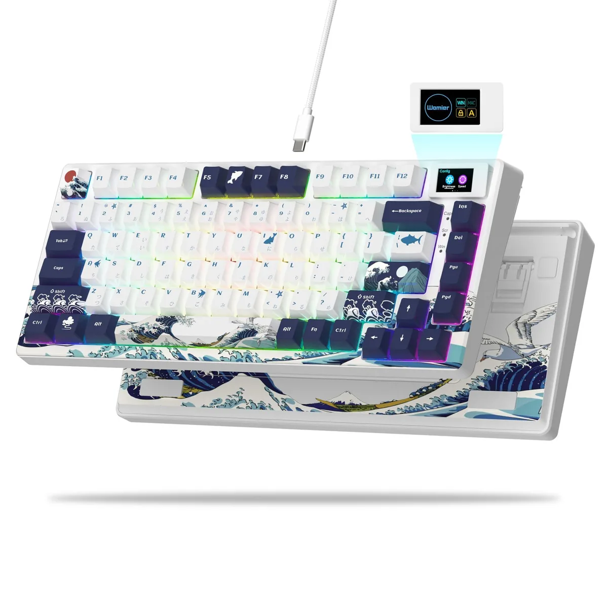 Womier S-K80 75% Gasket Mechanical Gaming Keyboard White Kanagawa — product photo