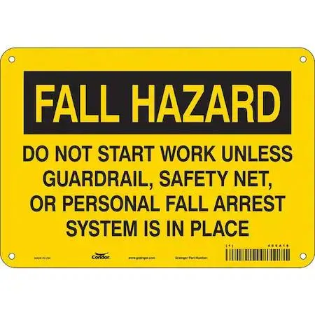 Condor Condor 465A18 Safety Sign 7x10 in Aluminum Vertical personal protective equipment — product photo