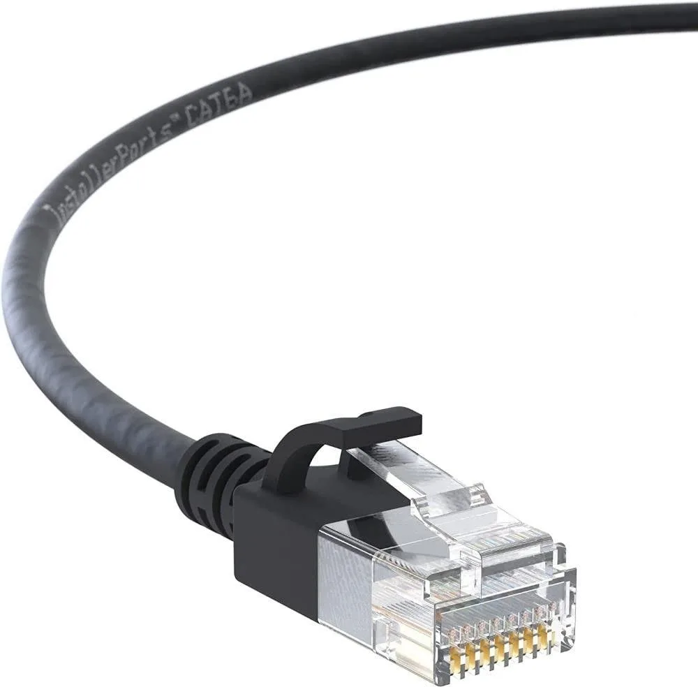 Batianda Batianda Cat6A Slim Ethernet Cable 10 FT 5 Pack Black 2 in 1 accessory — product photo