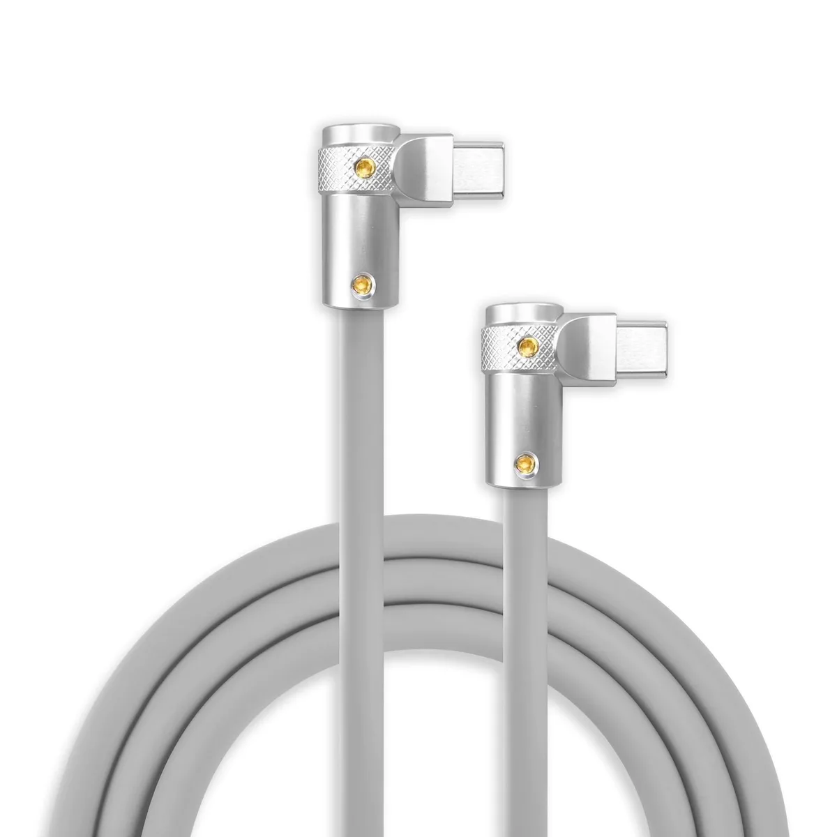 GSM Outdoors GSM Outdoors 2 in 1 Accessory 240W USB-C Cable 90° Elbow 9.8ft Gray — product photo