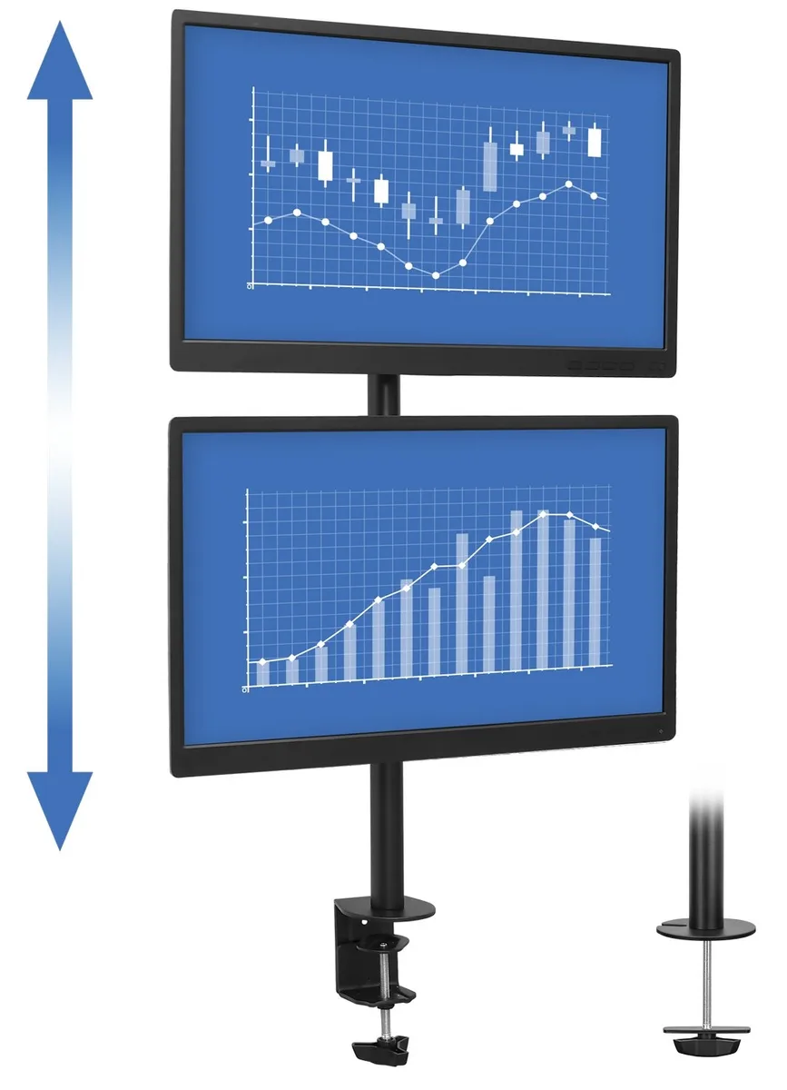 Mount-It Mount-It MI-1768 Vertical Dual Monitor Stand 13-32" 17.6lbs — product photo