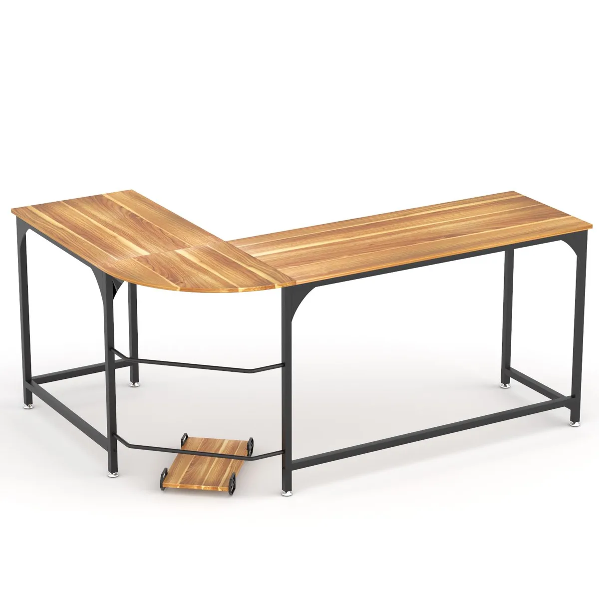 INMISS INMISS L-Shaped Desk Walnut 66.1x47.2x29.7in — product photo