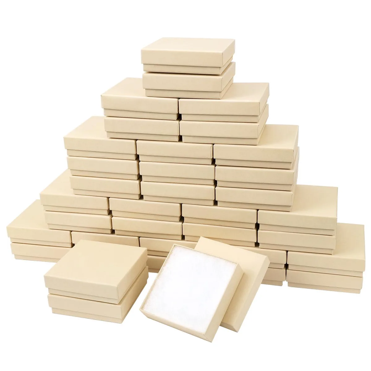  Batifine 40 Pack 3.5x3.5x1 Inch Brown Cardboard Jewelry Boxes — product photo