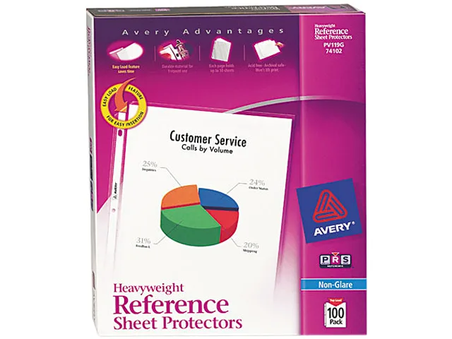 Avery Avery 74102 Heavyweight Sheet Protectors 100 Pack 8.5 x 11 — product photo