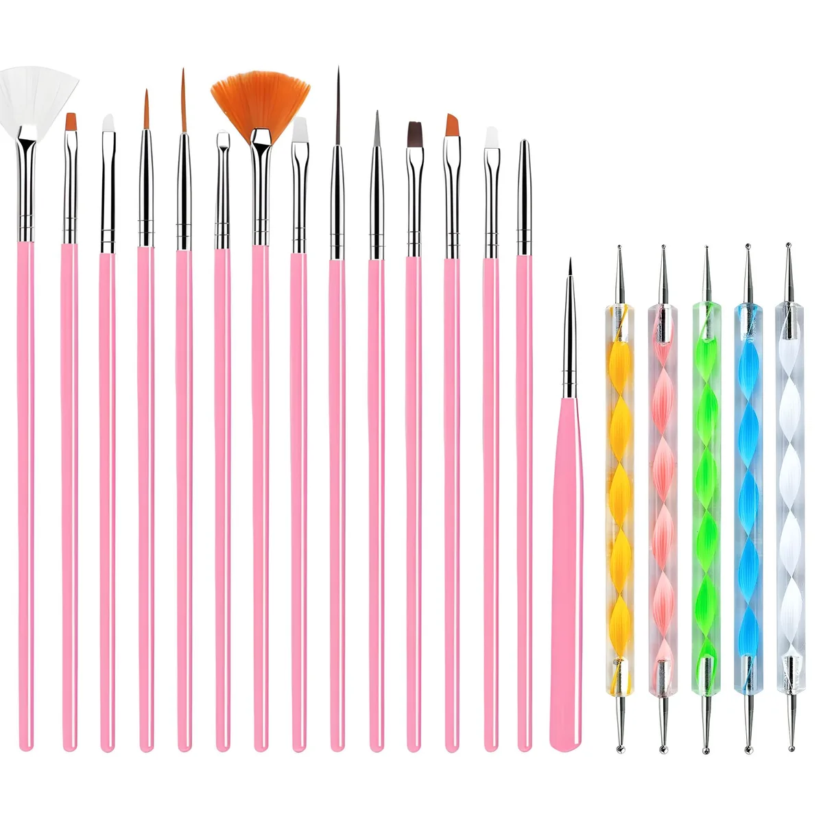 JacobsParts Inc. JacobsParts Inc. 20-Piece Nail Art Brush Set Pink — product photo