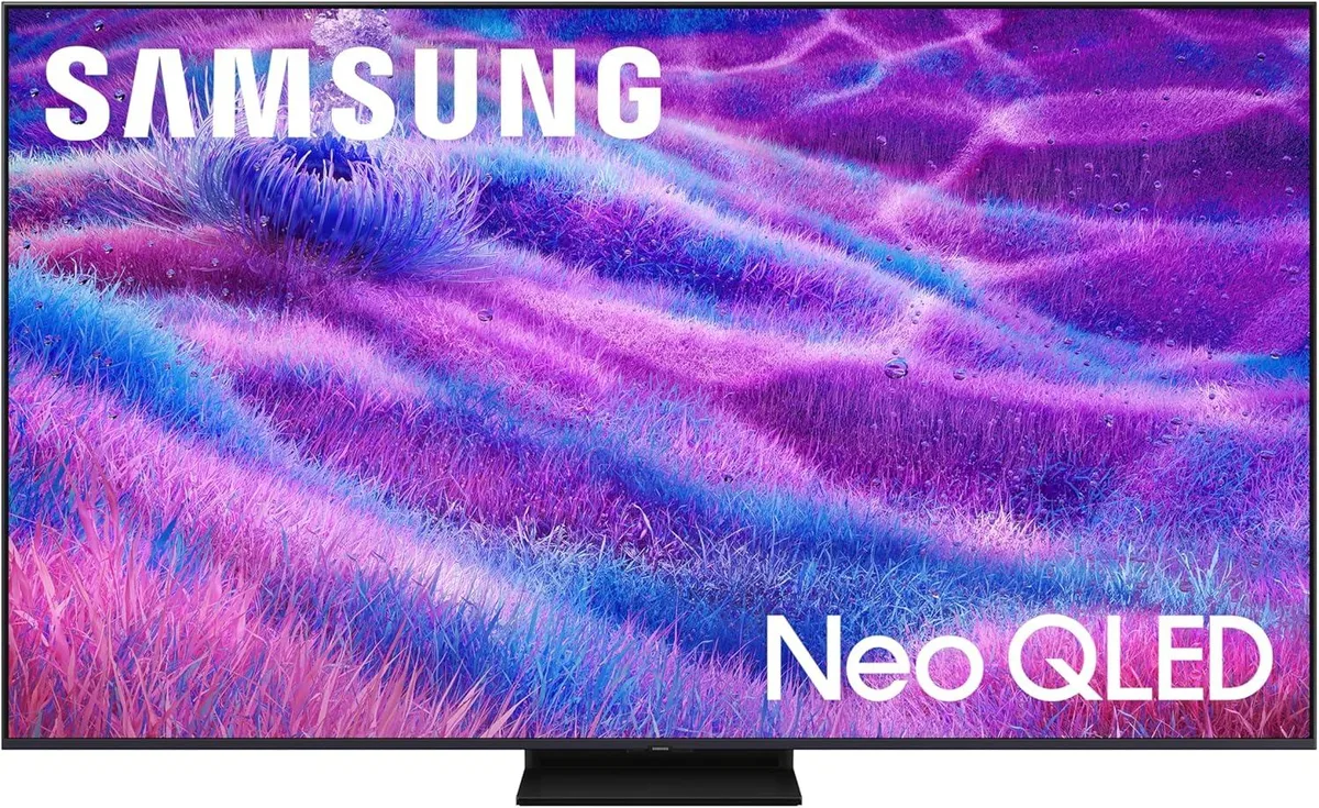 A 100-inch flat-panel television with a slim dark bezel and a minimal stand