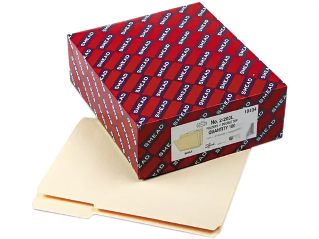 Smead Smead 10434 Manila File Folder 14-pt Letter 1/3 Cut Top Tab 100 per Box — product photo