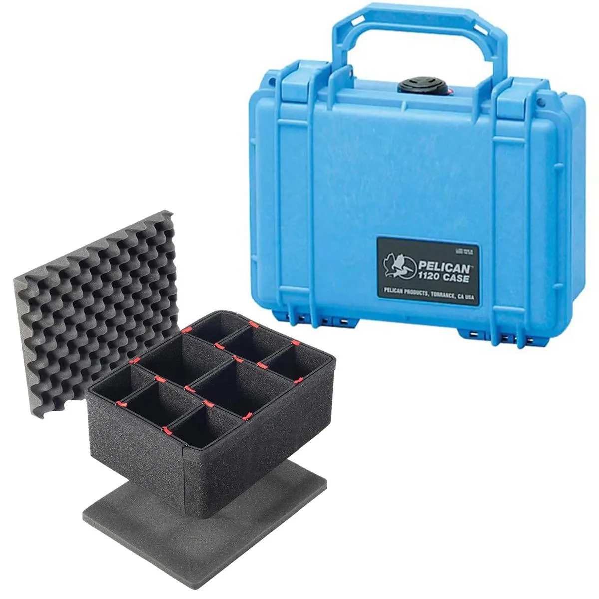 Pelican Products, Inc. Pelican 1120 Watertight Hard Case Blue with TrekPak Divider Kit — product photo