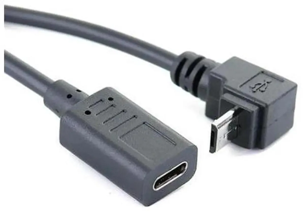 SMUGDESK SMUGDESK 27cm 90° USB-C Female to Micro-B Male OTG Adapter Cable — product photo