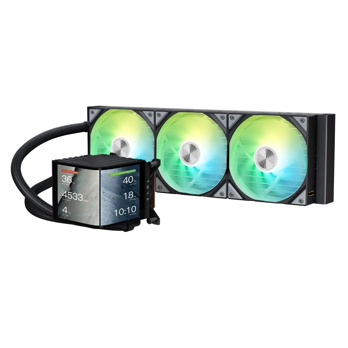 TRYX TRYX L-P360A-AS3M-G1K PANORAMA 360 ARGB liquid cooler 360mm 6.67 AMOLED 320w — product photo