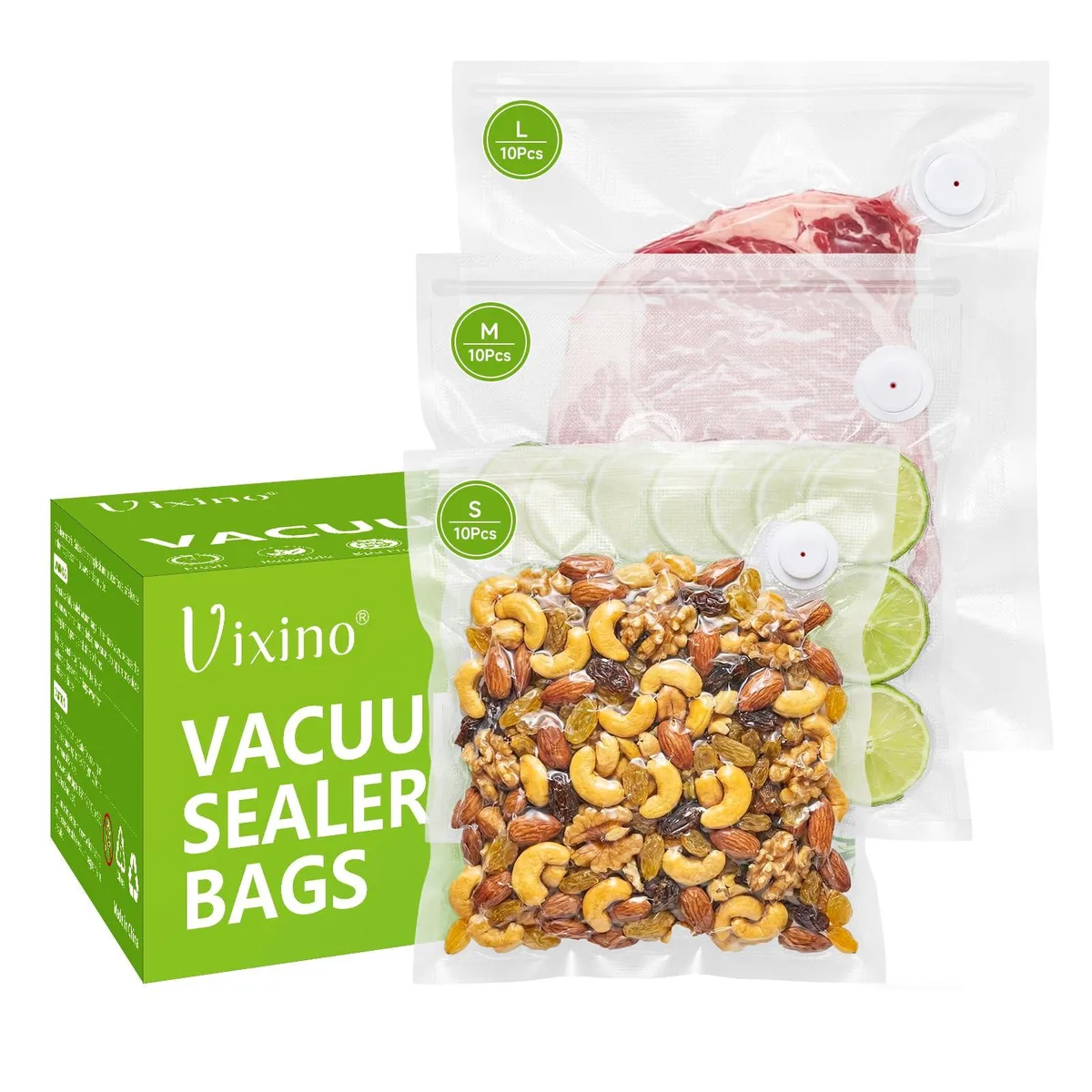  FoodSaver Vixino 30 Vacuum Sealer Bags 10 Small 10 Medium 10 Large — product photo