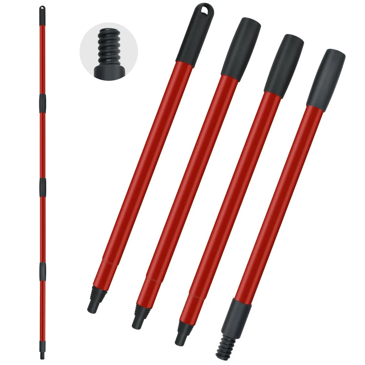 Ocedar 4 Section Mop Handle Replacement 30 to 58 Inch Iron American Thread — product photo
