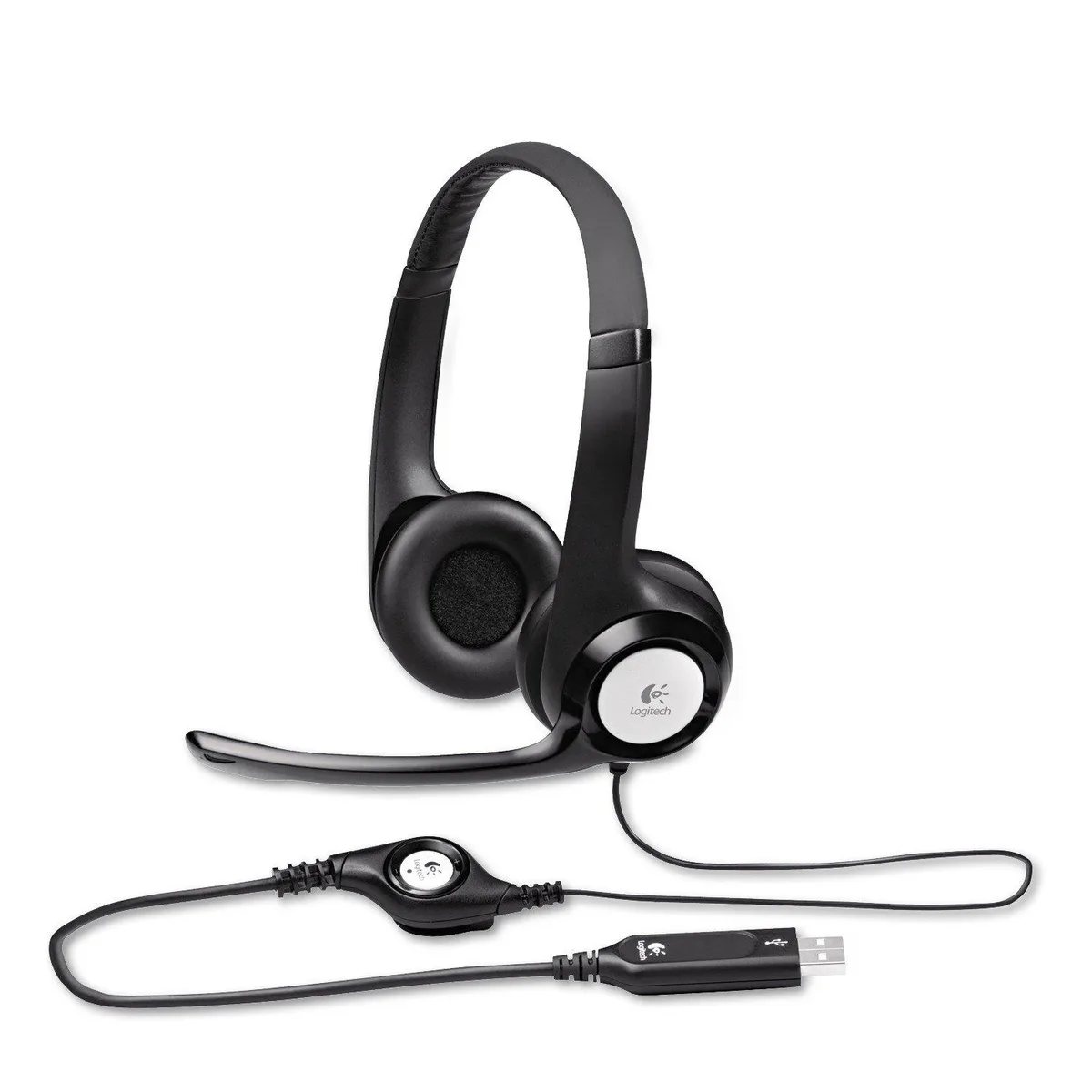 Logitech Logitech H390 USB headset with noise-cancelling microphone, black — product photo