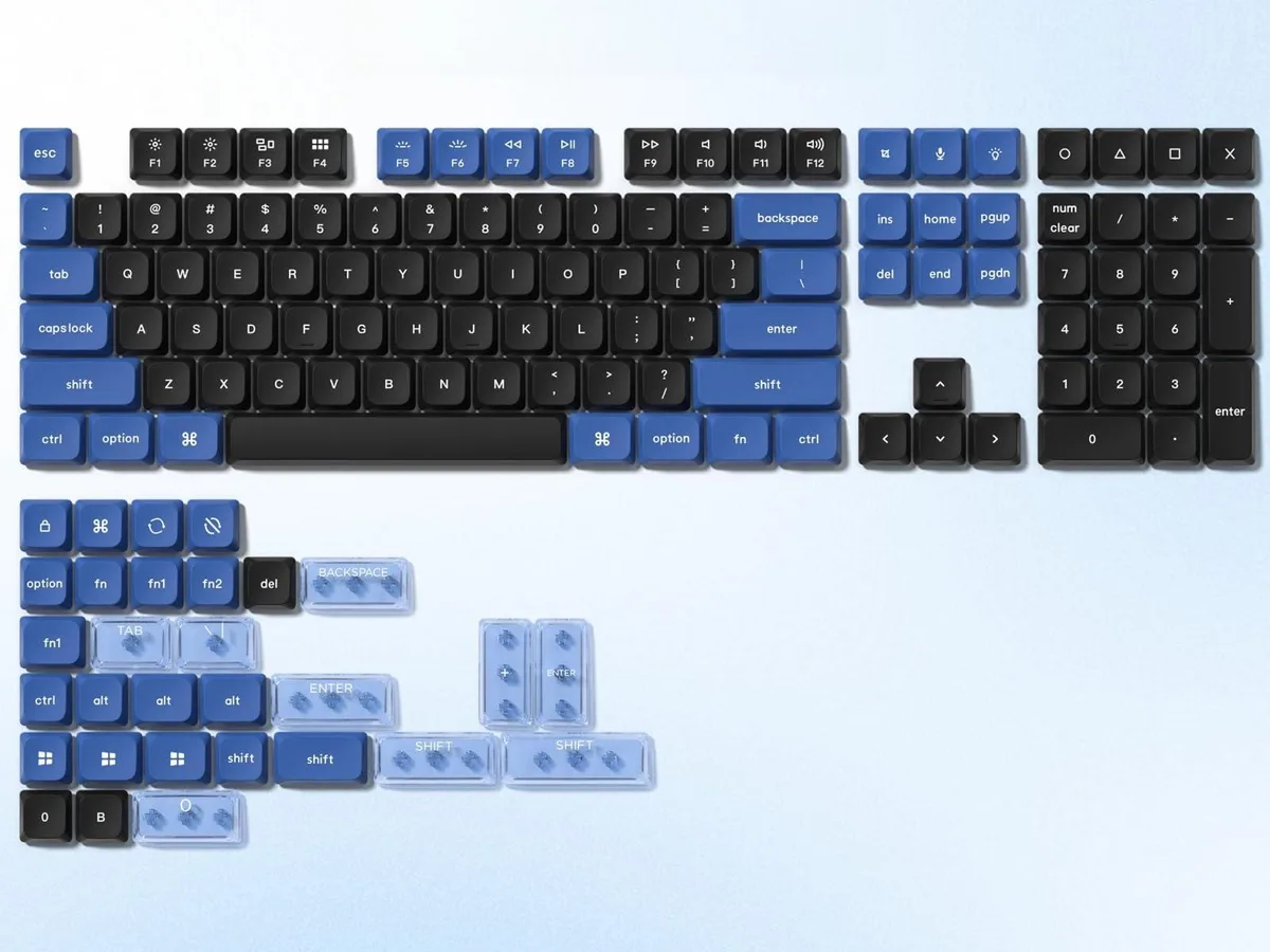 Womier Womier Low Profile PBT/PC Keycap Set 138 Keys Dark Blue/Black/Light Blue — product photo