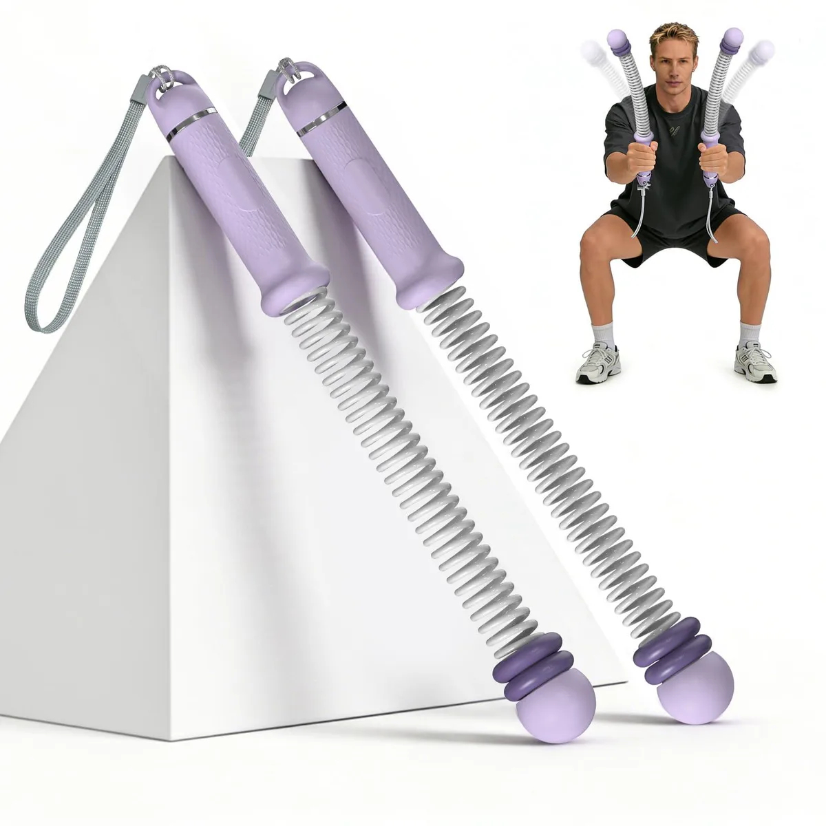 Ropeless Battle Ropes 1.61 lb Pair Purple — product photo