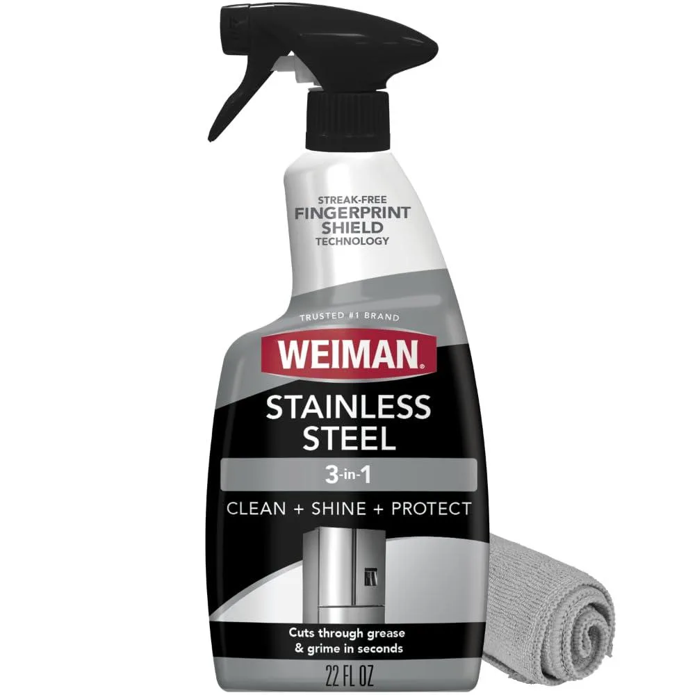 Metra 552 stainless steel cleaner spray can and cloth
