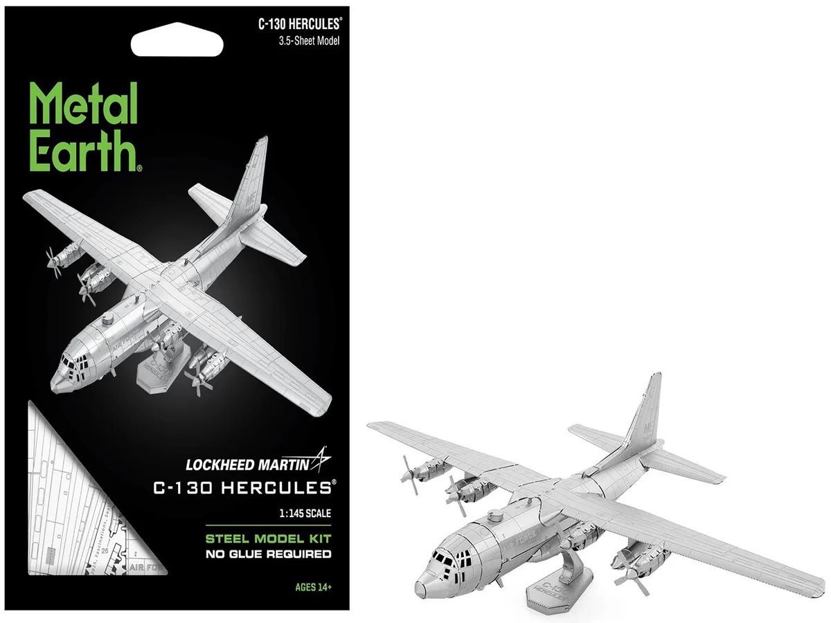 Metal Earth Metal Earth Lockheed C-130 Hercules "United States Air Force" Steel Model Kit (Moderate Difficulty) — product photo