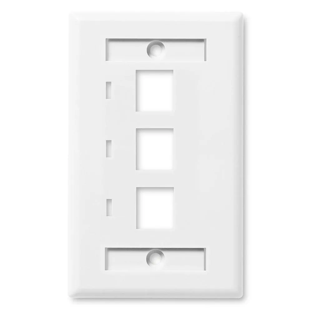 NavePoint NavePoint Keystone Wall Plate 3-Port Low Profile Single Gang White 10-Pack — product photo