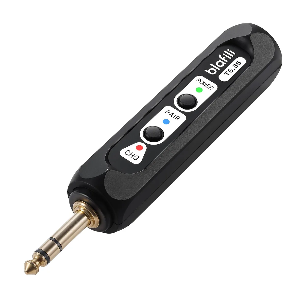 Black Bluetooth 5.2 transmitter with 6.35mm plug
