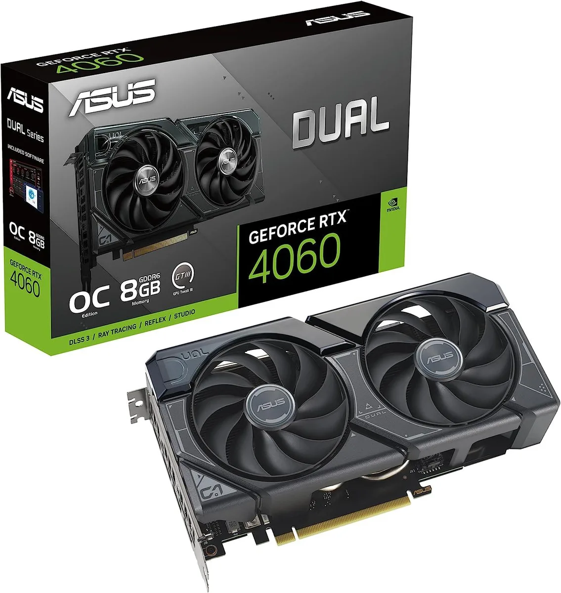 ASUS ASUS Dual GeForce RTX 4060 OC Edition 8GB GDDR6 graphics card — product photo