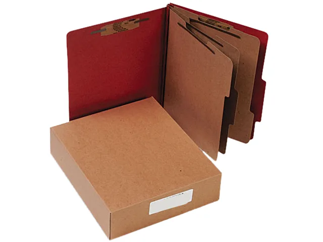 ACCO ACCO 15038 Pressboard Classification Folder 25-Pt Letter 8-Section Earth Red 10/Box — product photo