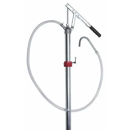 Silver lever hand pump with zinc-plated body and aluminum die-cast head