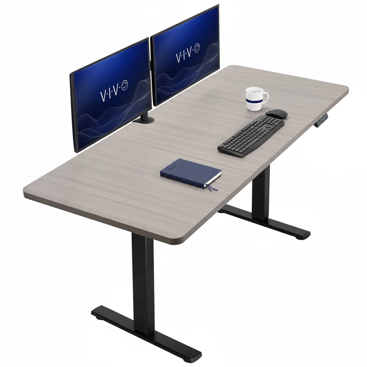 VIVO VIVO Electric Standing Desk 71 x 30 Dark Gray Top Black Frame — product photo