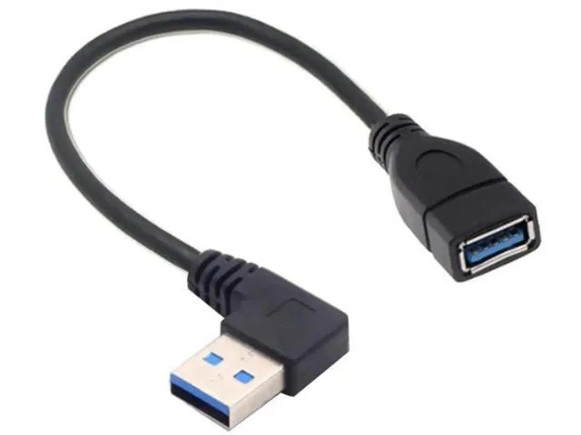 Manw Manw USB 3.0 Extension Cable 2 Pack 25cm 90° Left Right Angle Type A Male Female — product photo