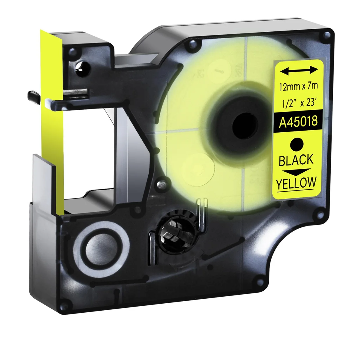 GREENCYCLE GREENCYCLE 20 Pack D1 Label Tape 12mm x 23ft Black on Yellow — product photo