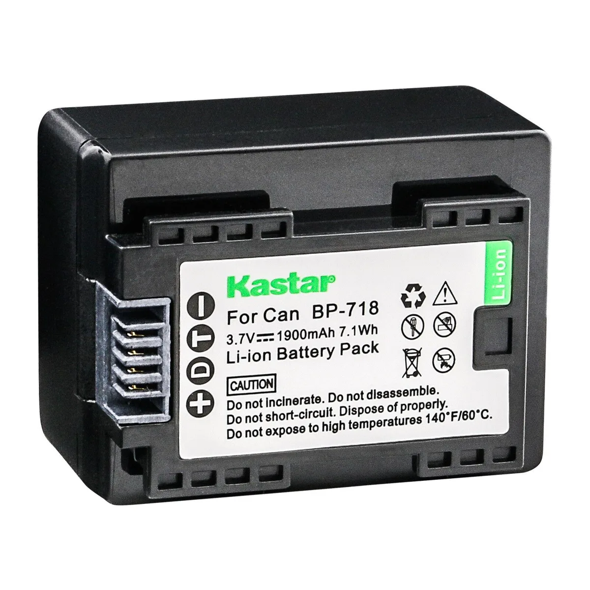 Kastar Kastar BP-718 3.7V 1900mAh Li-Ion camera battery — product photo