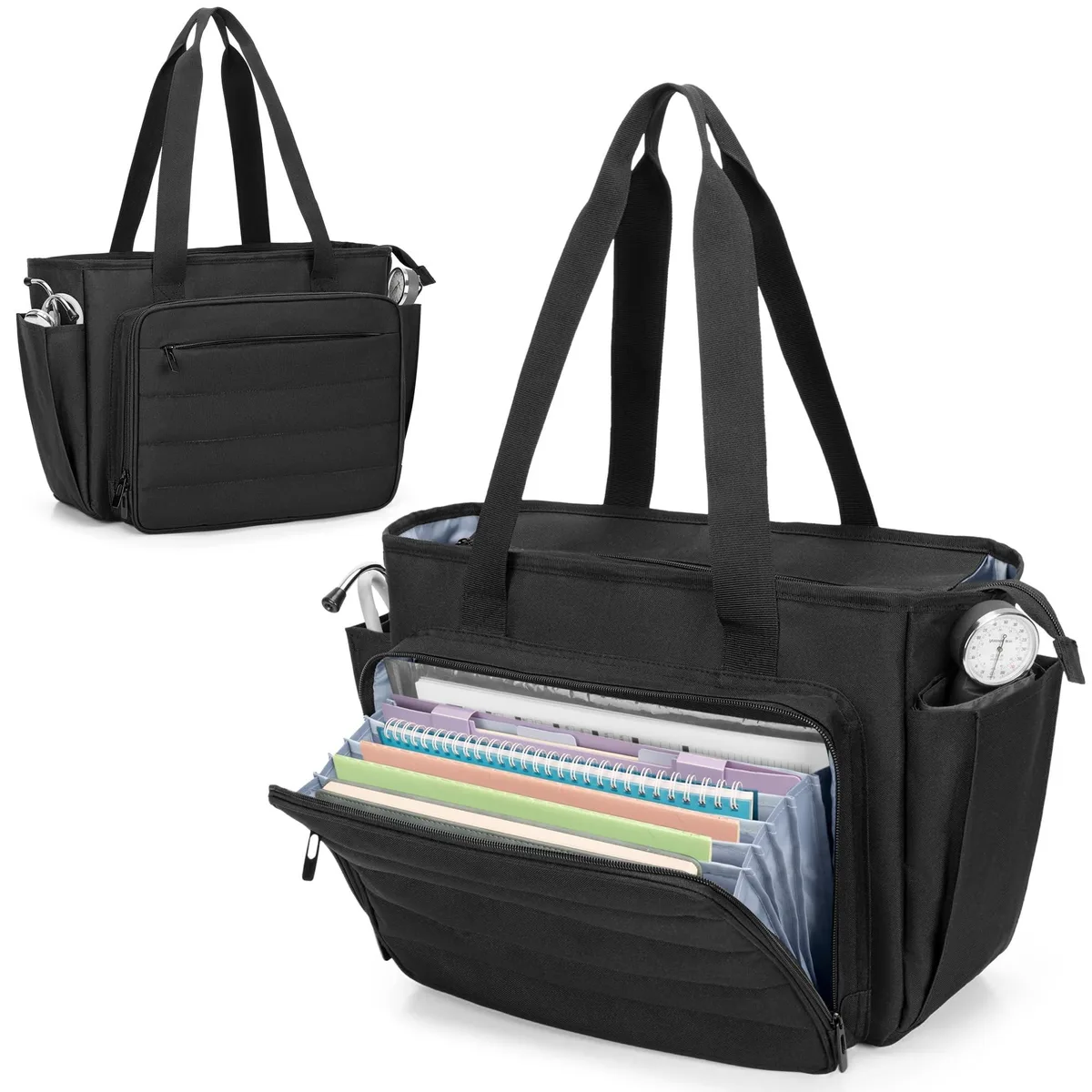 Batianda Batianda Nurse Tote Bag with 15.6 Laptop Sleeve Black — product photo