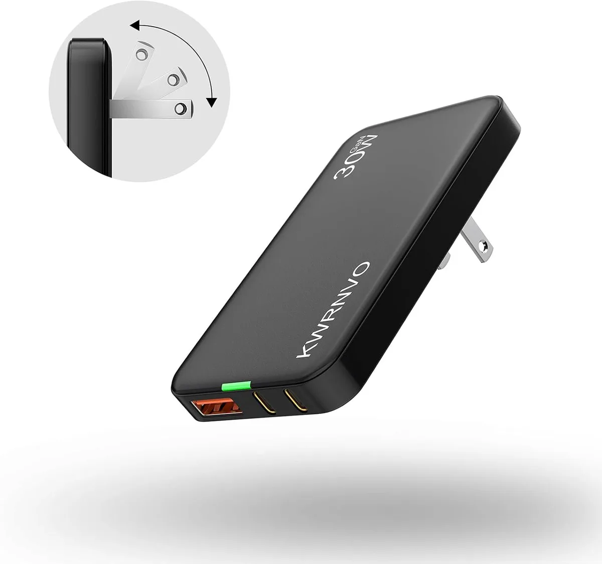Chopmate Chopmate 30 W GaN charger 2×USB-C 1×USB-A black — product photo