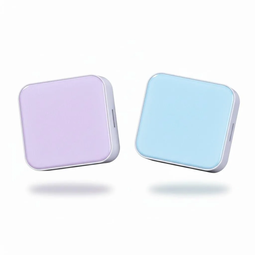 GizmoGlee Customizable MP3 Player 2 Pack Blue Purple 4GB 500+ Songs 10h 64GB TF Card 4.6cm 1.2cm 3.5mm Jack — product photo
