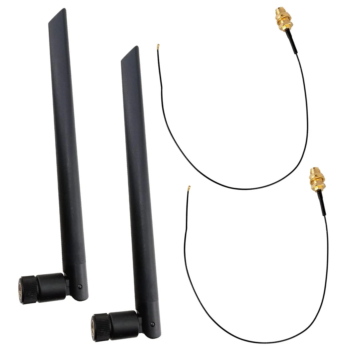 QAREQU QAREQU 6dBi M.2 RP-SMA Antenna Kit with 30cm Cable — product photo