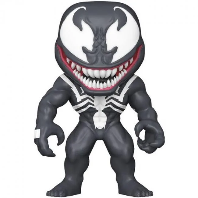 Vinyl bobblehead figure of Venom, 5.4 inches tall, glossy black finish with white spider emblem