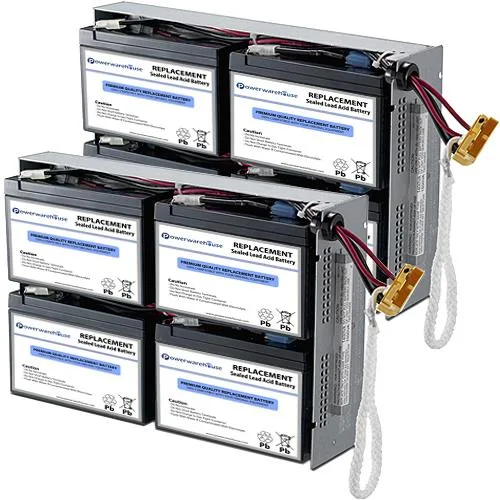 Two rectangular black 12V lead-acid battery cartridges side by side