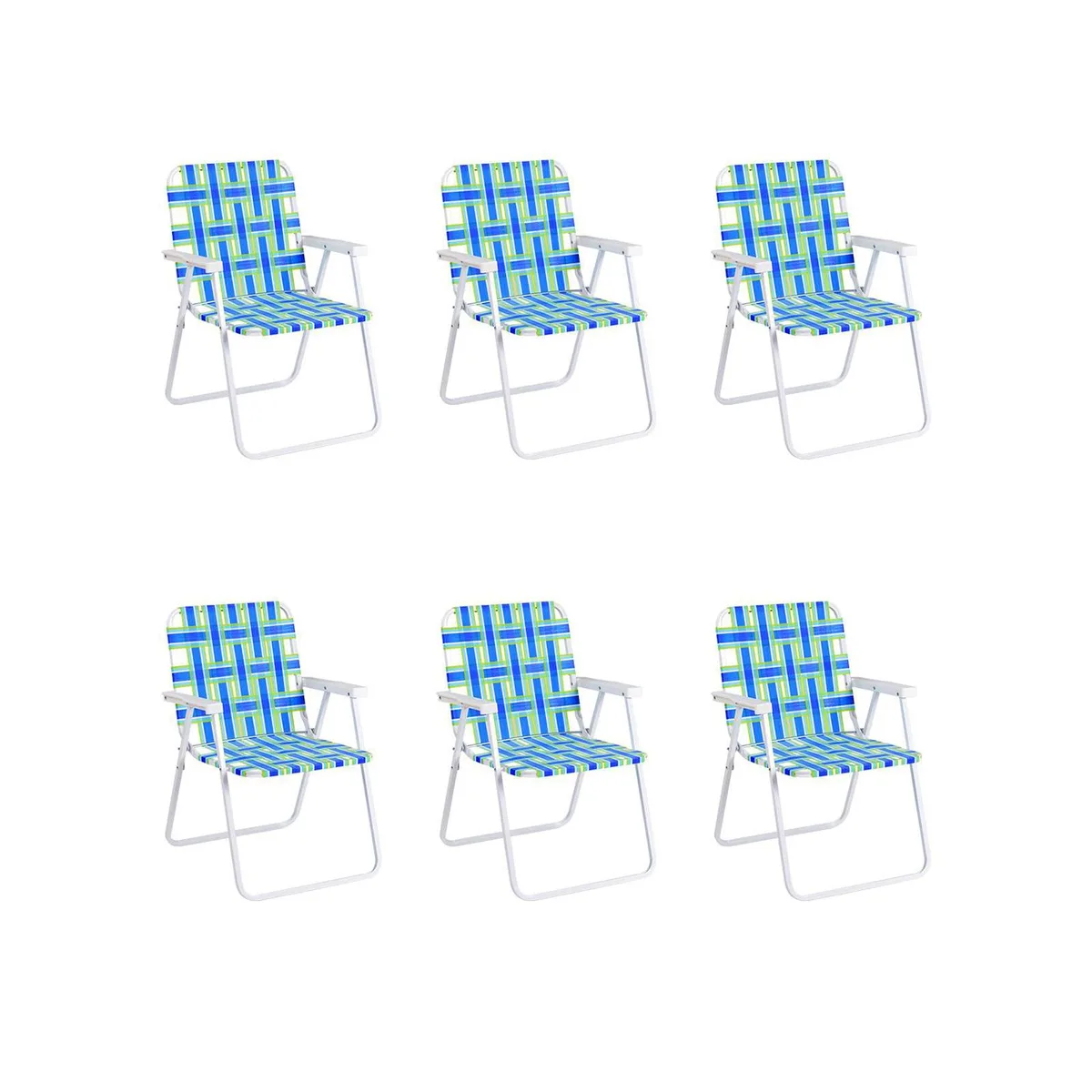 SlickBlue SlickBlue 6-Piece Folding Beach Chair Set Blue — product photo