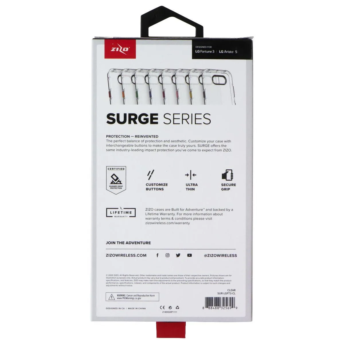 Zizo Zizo Surge Series Case for LG Fortune 3 / Aristo 5 Clear — product photo
