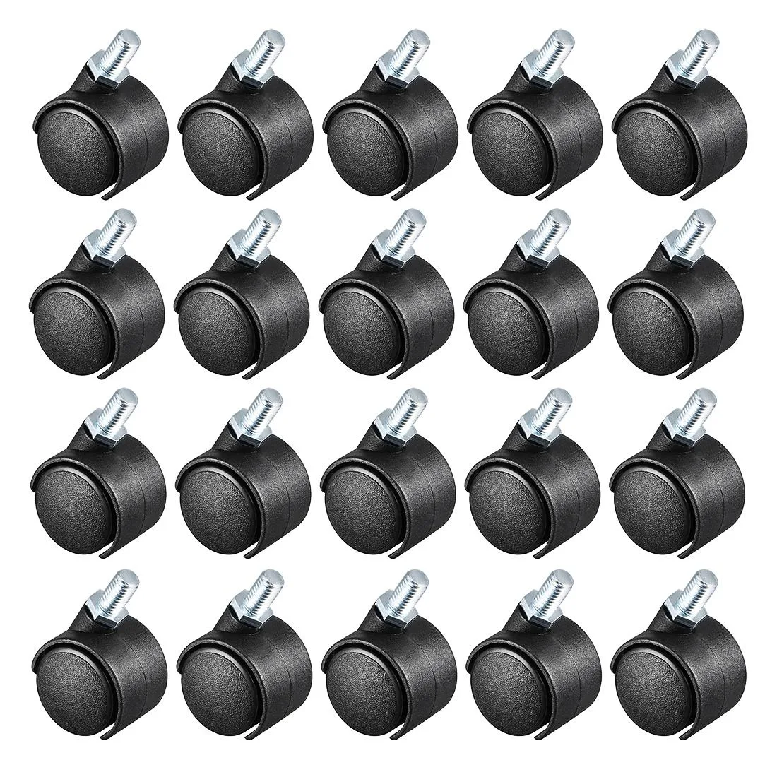 Unique-Bargains Unique-Bargains 20 Pcs 1.15 Inch Swivel Caster Wheels Nylon M6 x 15mm 22lb Capacity — product photo