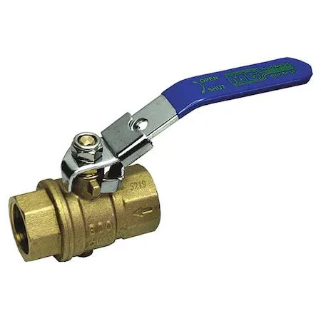 Brass ball valve inline with lever handle