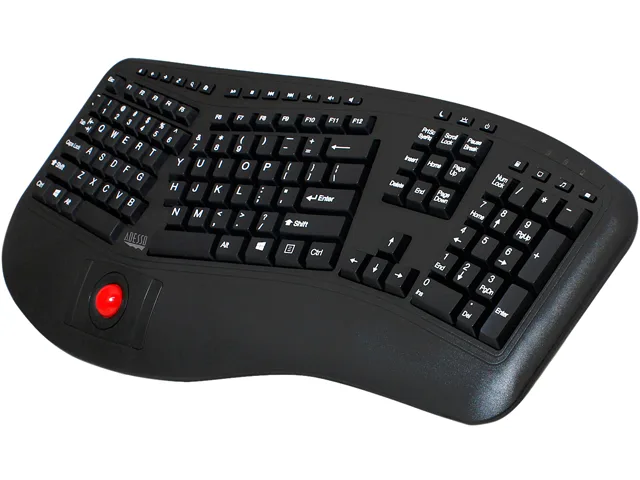 Adesso Adesso WKB-3500UB 2.4 GHz wireless ergonomic trackball keyboard — product photo