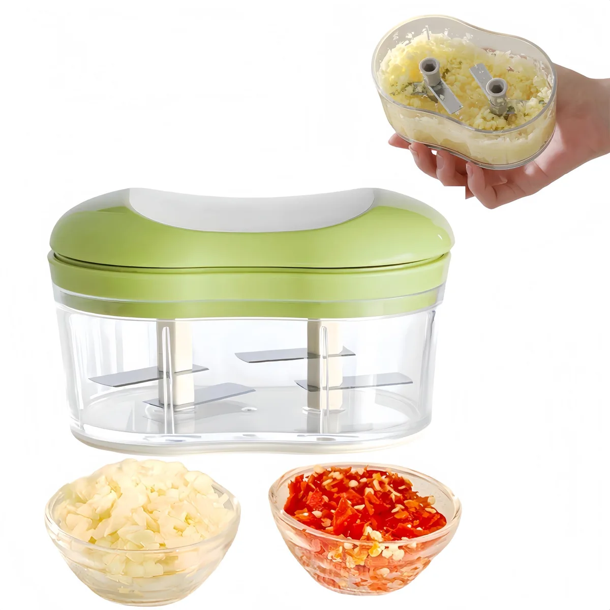  BRIUNN ZQ-033 Manual Food Processor Stainless Steel 3.35 x 5.12 in .6 lb — product photo