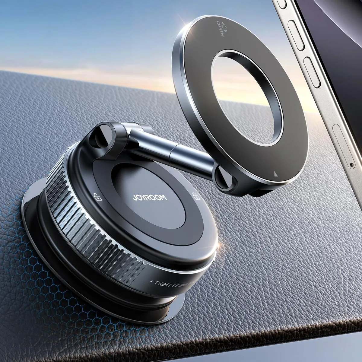  JOYROOM ZS501 MagSafe Car Mount Dark Blue 360° Metal Strut Vacuum Suction Cup iPhone 12 13 14 15 16 17 — product photo
