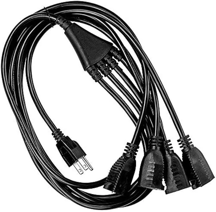 TAURKENAM TAURKENAM 4-Way Power Splitter 1 to 4 6ft 5-Pack 16 AWG — product photo
