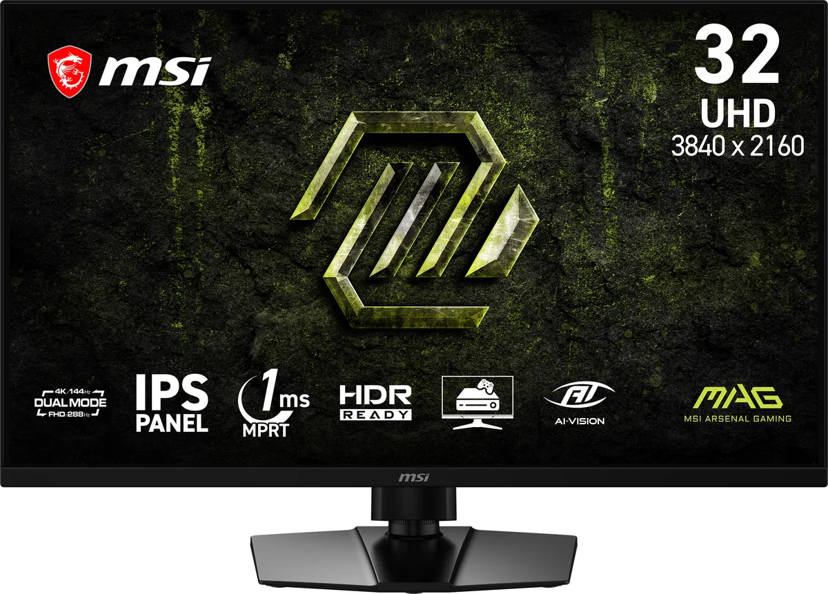 MSI MSI MAG 321UPD E14 31.5" Dual Mode 4K 144Hz / FHD 288Hz IPS gaming monitor — product photo
